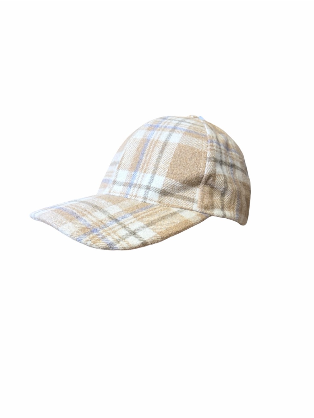 NWT Tilly’s Plaid Tan & Blue Baseball Cap